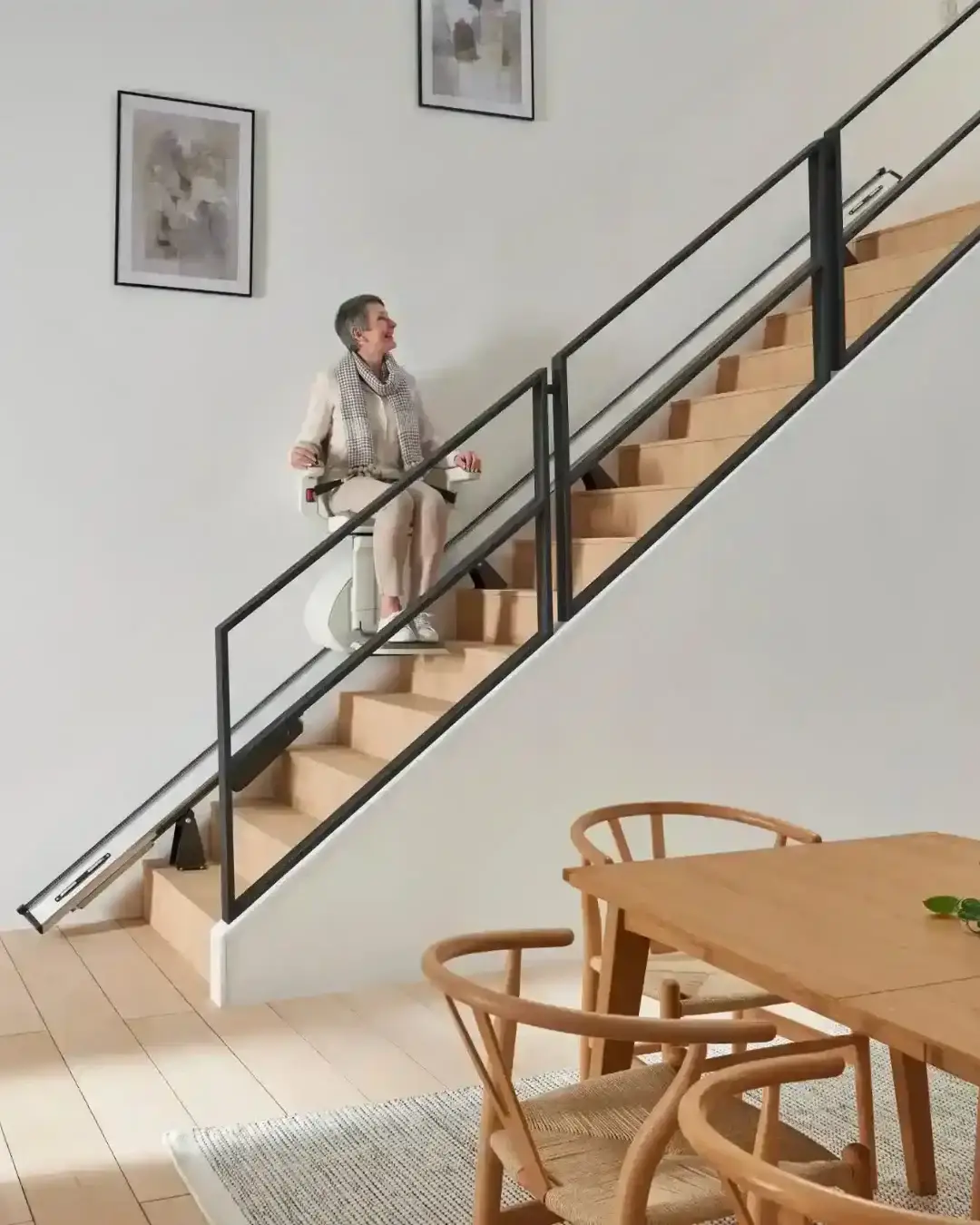 Straight stairlift in a home